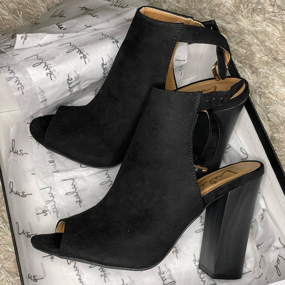 Lulu’s Open Toe Block Heel Booties - image 2